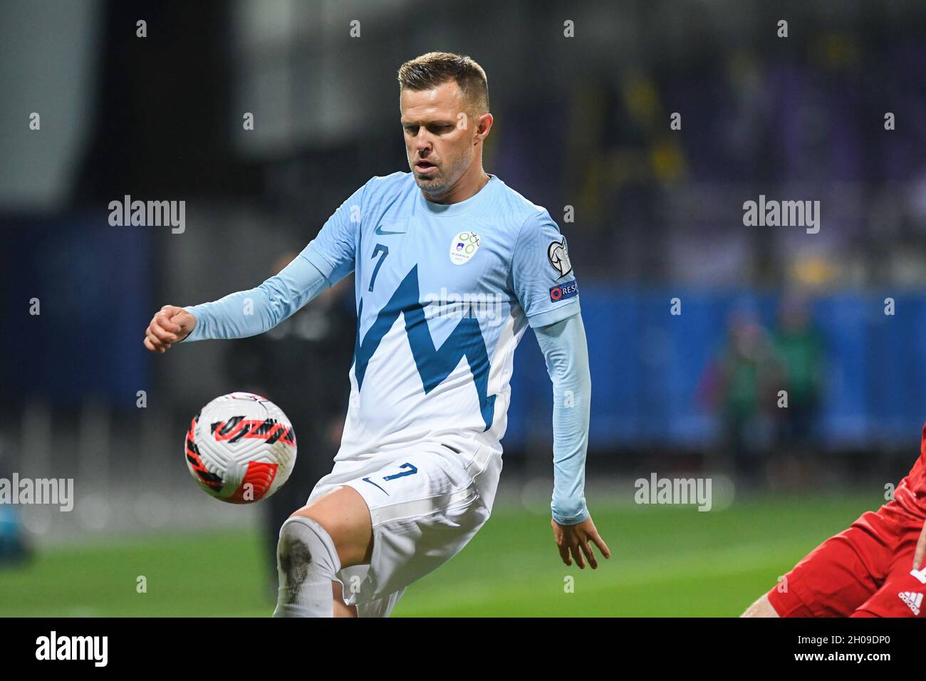 Maribor, Slovenia. 11th Oct, 2021. Josip Ilicic of Slovenia seen in action  during the 2022 FIFA World Cup Group H Qualifier match between Slovenia and  Russia. (Final score; Slovenia 1:2 Russia) Credit: