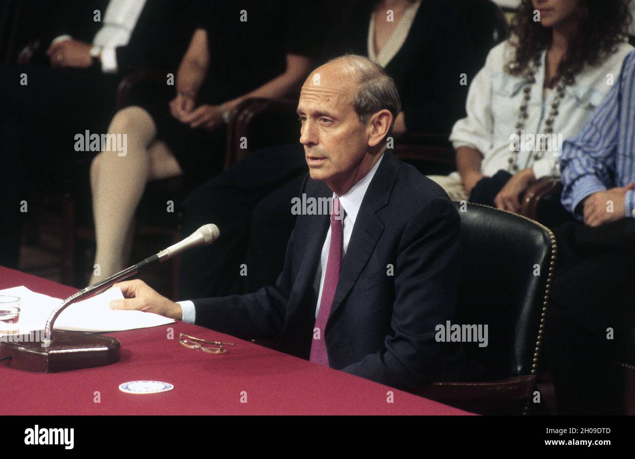 Chief Judge of the United States Court of Appeals for the First Circuit, Stephen G. Breyer, testifies before the US Senate Committee on the Judiciary on his nomination as Associate Justice of the US Supreme Court to replace the retiring Justice Harry Blackmun, on Capitol Hill in Washington, DC on July 12, 1994.Credit: Ron Sachs / CNP /MediaPunch Stock Photo