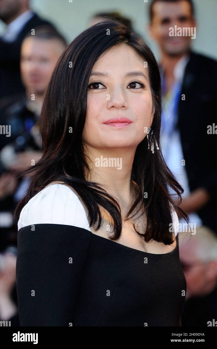 File photo dated August 31, 2016 of Zhao Wei attending the Opening Ceremony and Premiere of the film 'La La Land' at the Palazzio del Cinema on the Lido in Venice, Italy as part of the 73rd Mostra, Venice International Film Festival. She has millions of adoring fans. She’s worth billions of dollars. But Beijing has all but erased actress Zhao Wei from history. And they won’t say why. Zhao’s name won’t be immortal. Her entire internet existence has been scrubbed. All serials and chat shows featuring her have vanished from major Chinese online streaming sites. She no longer even appears in the o Stock Photo