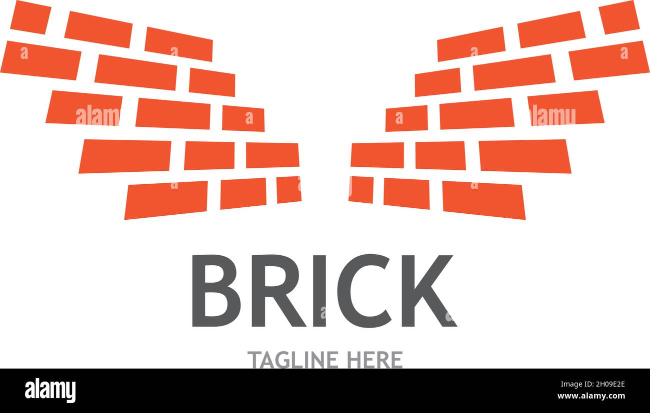 Brick wall logo vector ilustration design Stock Vector