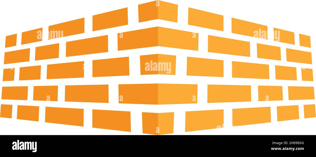 Brick wall logo vector ilustration design Stock Vector