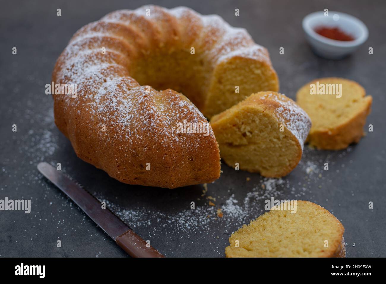 saffron vanilla bundt cake Stock Photo Alamy