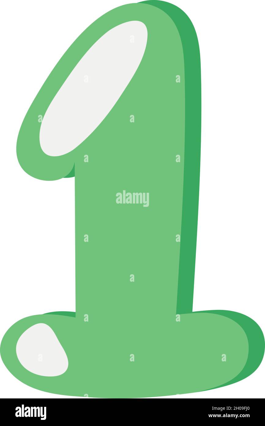 green number one on white background Stock Vector Image & Art - Alamy