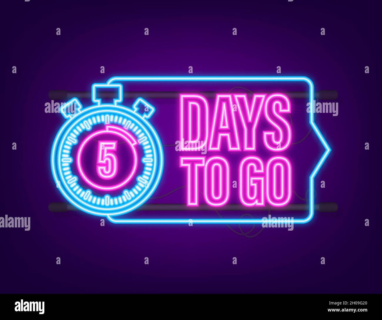5 minute neon countdown hi-res stock photography and images - Alamy