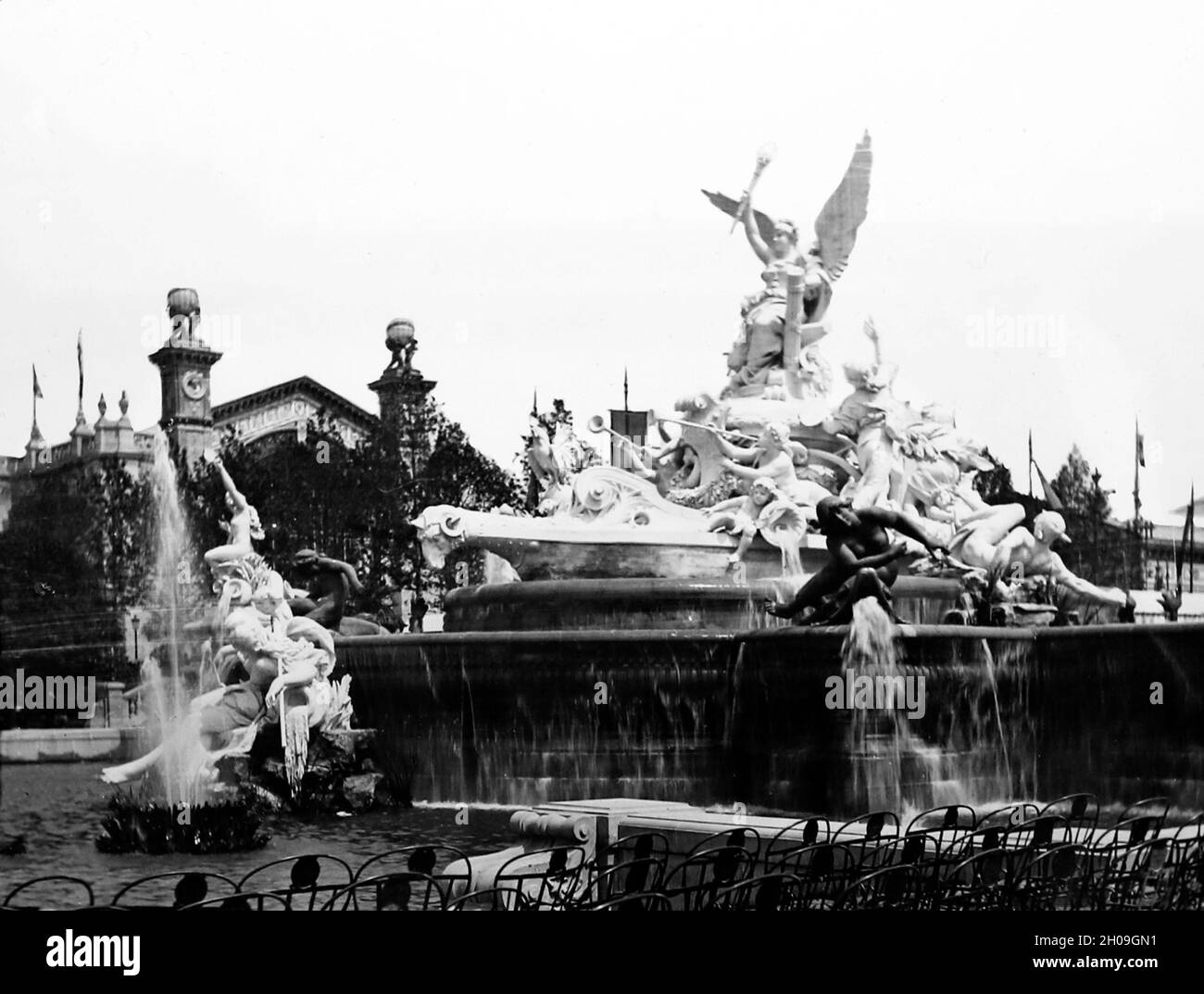 Fountain, Exposition Universelle, Paris, 1889 Stock Photo