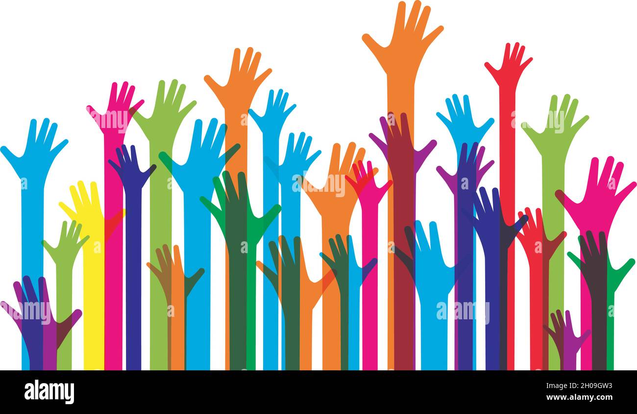 Hands up background ilustration vector template Stock Vector Image ...