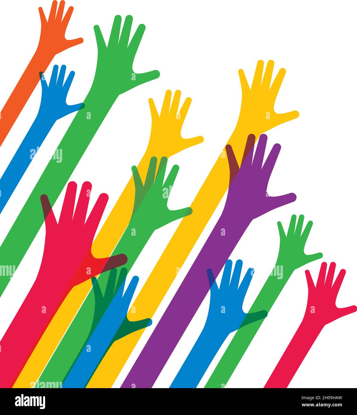 Hands up background ilustration vector template Stock Vector Image