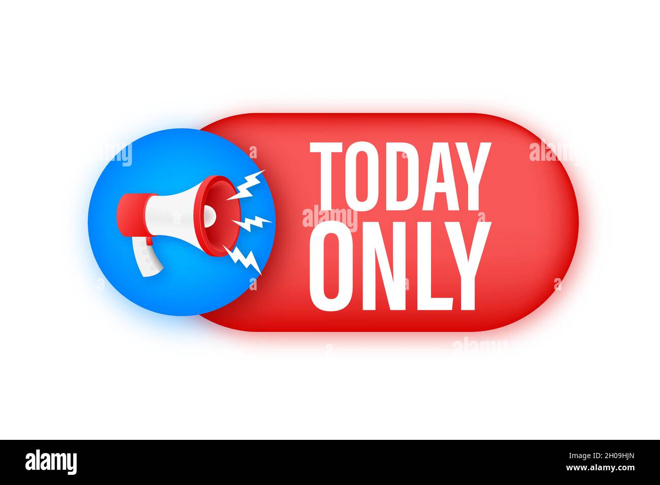 Flat today only megaphone for promotion design. Speech bubble icon ...