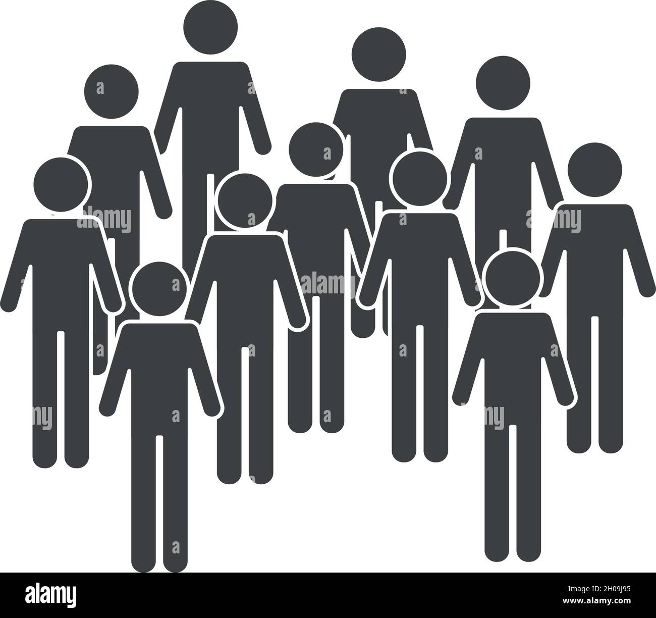 crowd of pictogram men over white background Stock Vector Image & Art