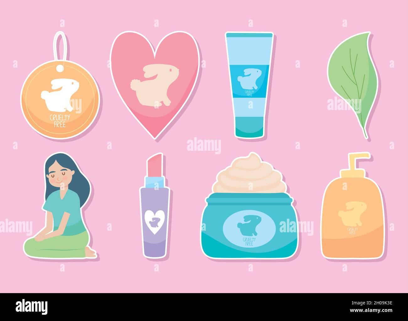 cruelty free and vegan icon set Stock Vector Image & Art - Alamy