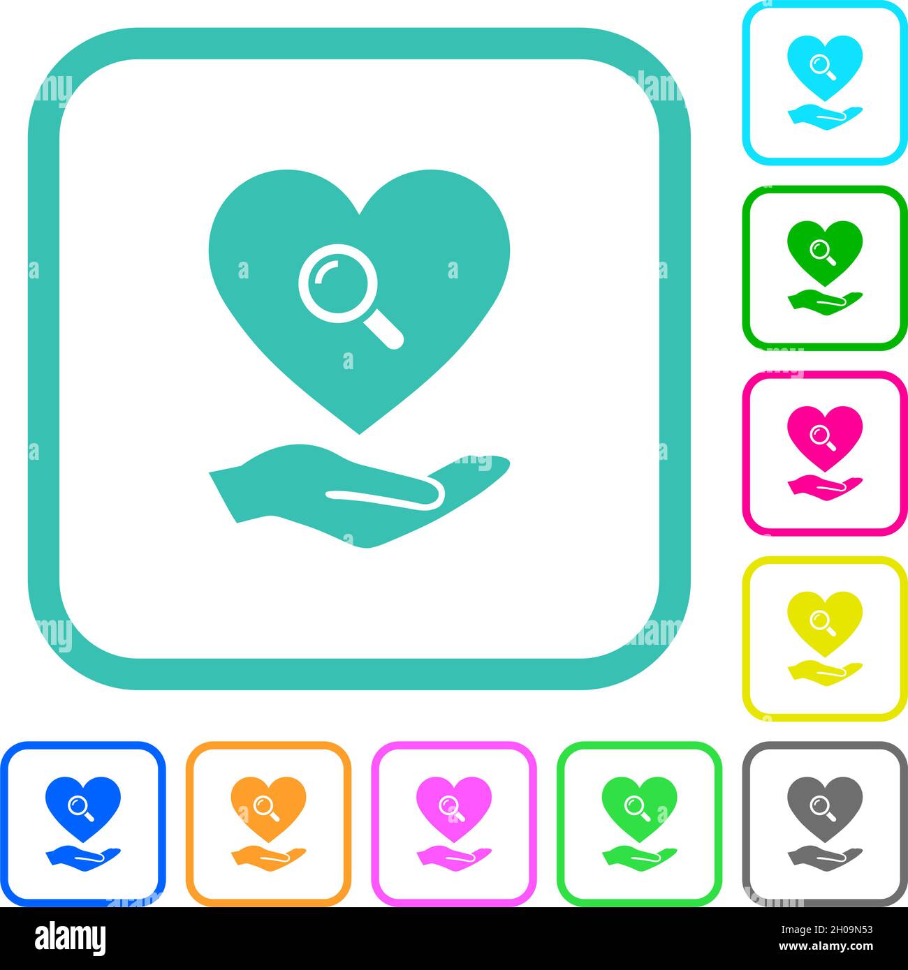 Dating service vivid colored flat icons in curved borders on white ...
