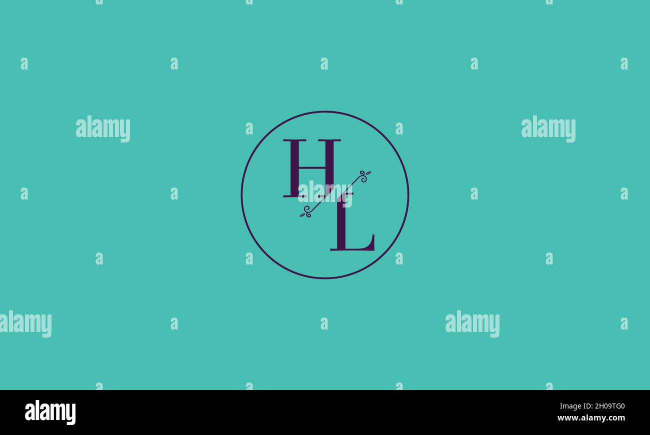 LETTERS HL LOGO DESIGN WITH NEGATIVE SPACE EFFECT FOR ILLUSTRATION USE Stock Vector