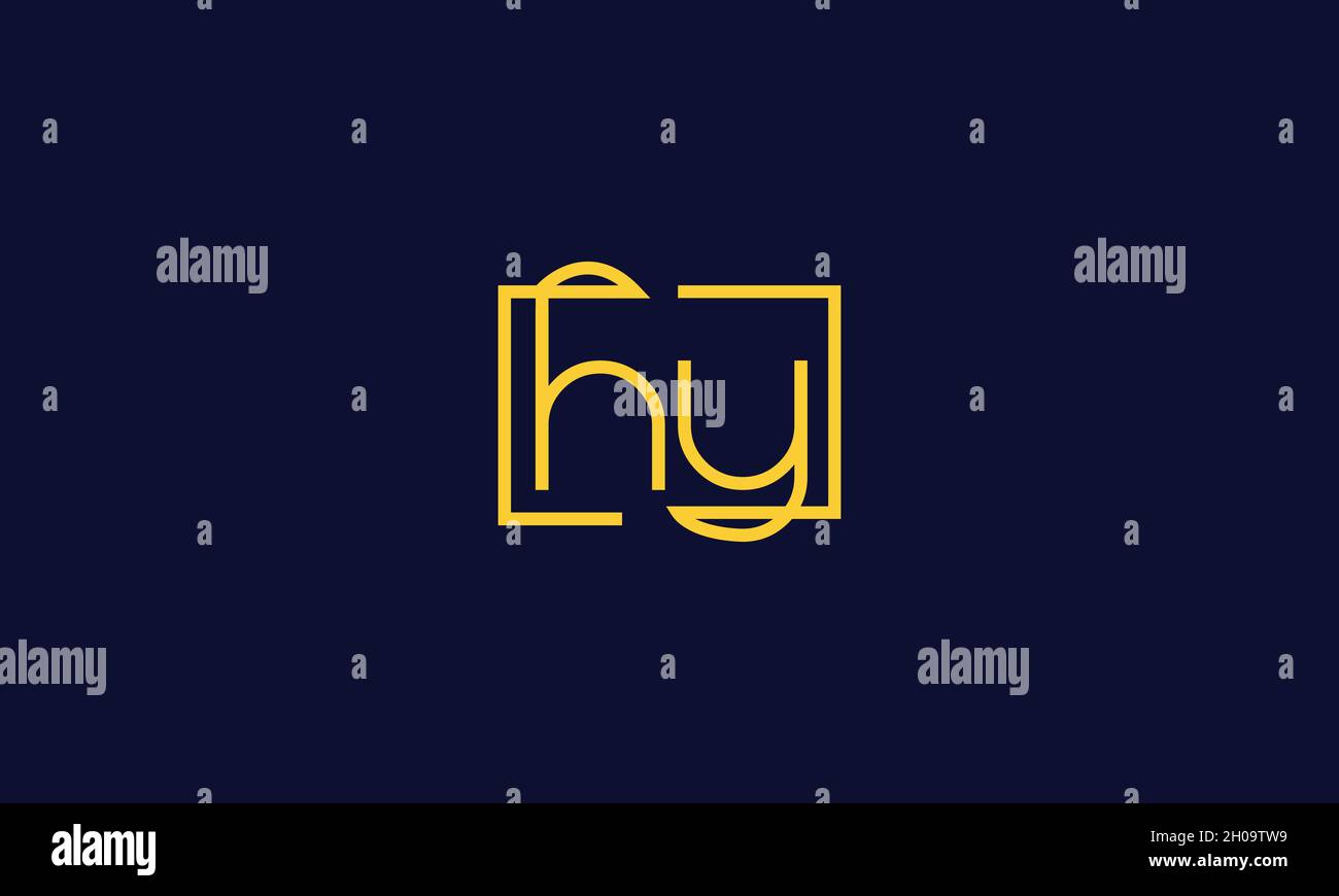 LETTERS HY LOGO DESIGN WITH NEGATIVE SPACE EFFECT FOR ILLUSTRATION USE Stock Vector
