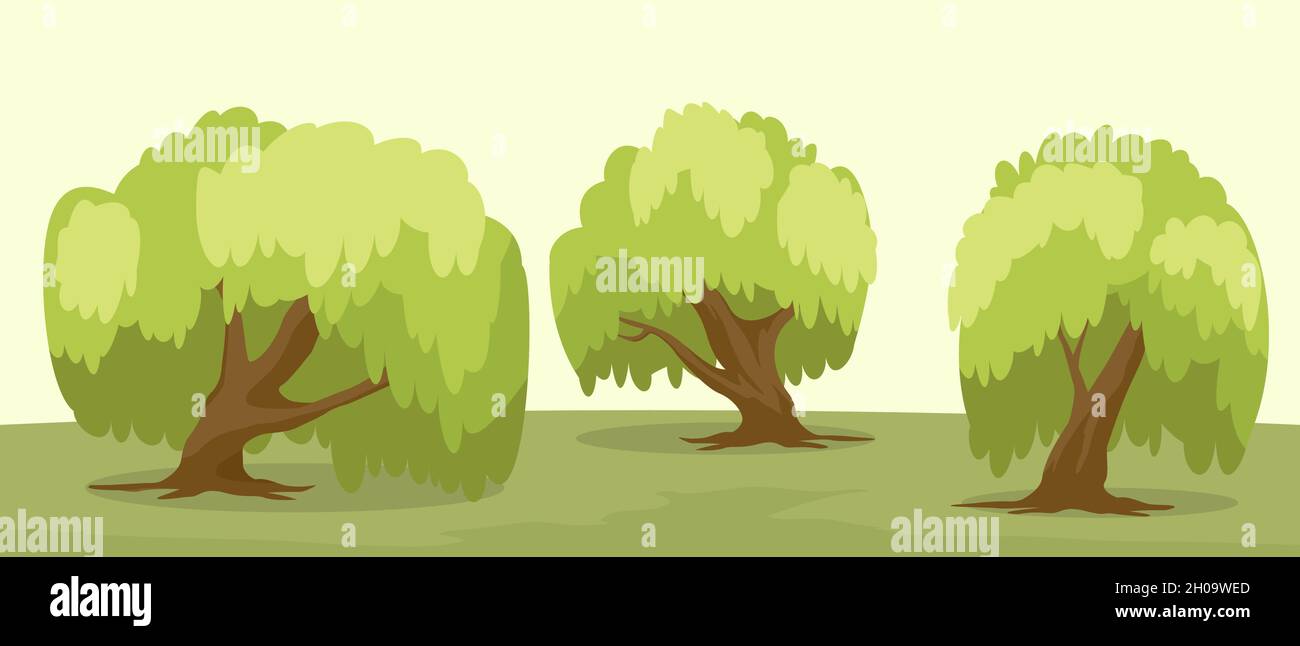 Summer trees set Stock Vector