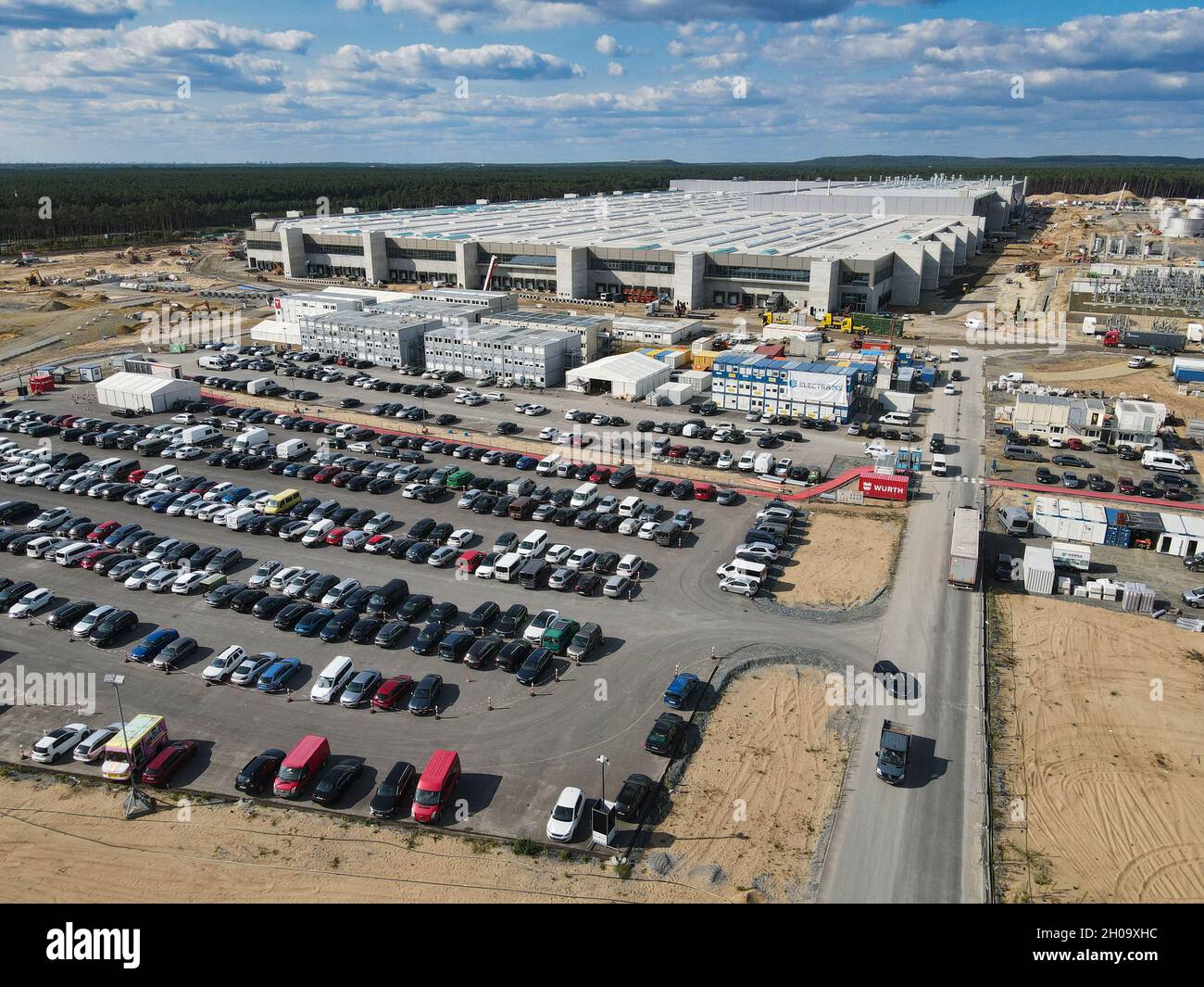 Tesla gigafactory construction site in Germany Stock Photo