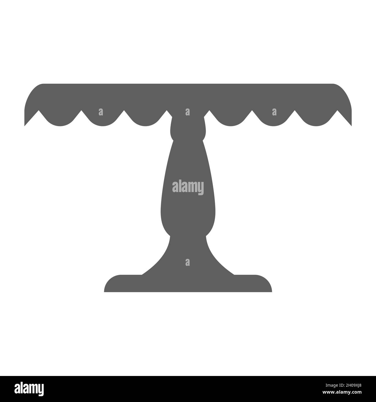 Stand cake in flat icon style. Empty tray for fruit and desserts