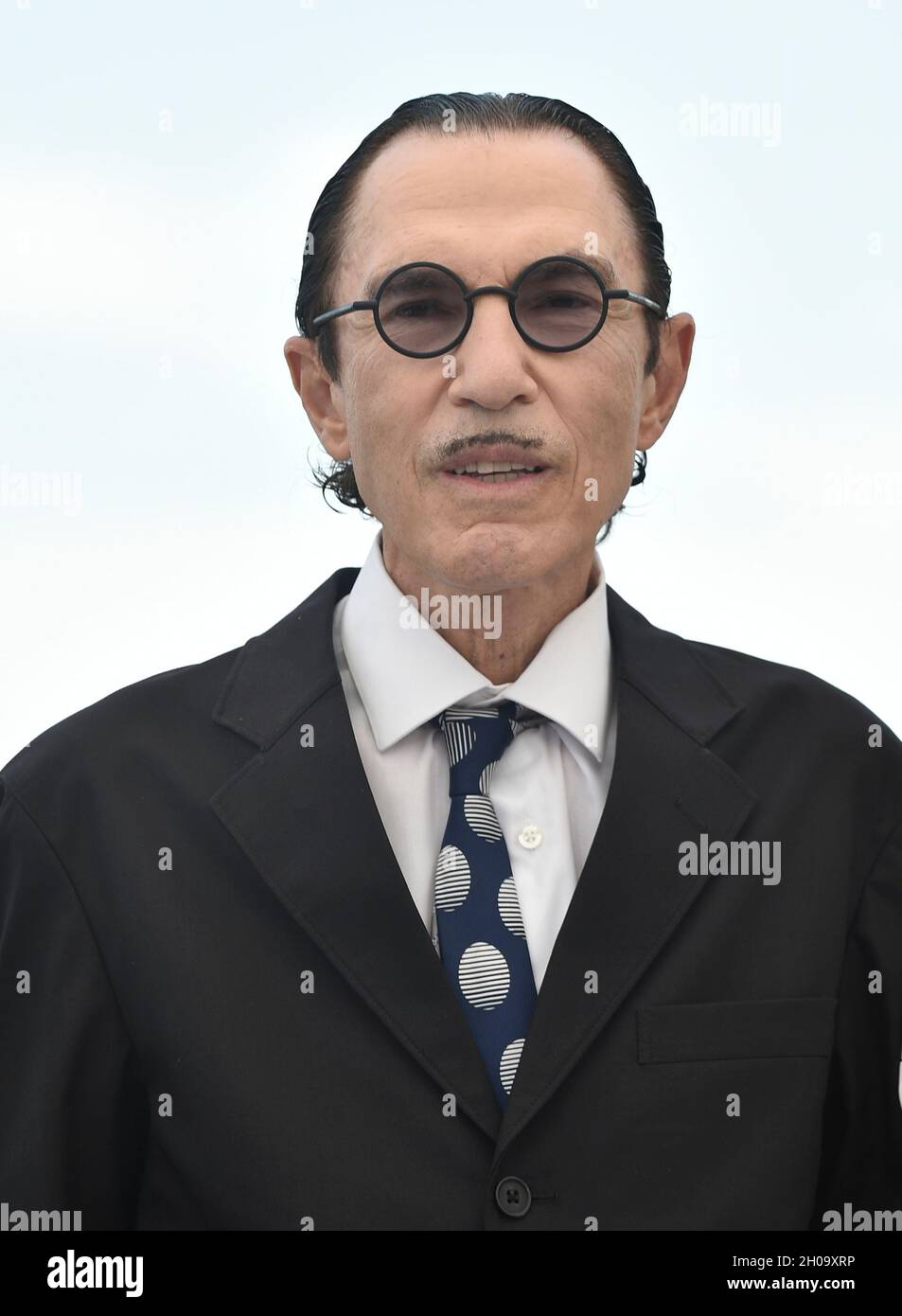 74th edition of the Cannes Film Festival: musician, songwriter and composer Ron Mael posing during the photocall for the film 'Annette” by Leos Carax, Stock Photo