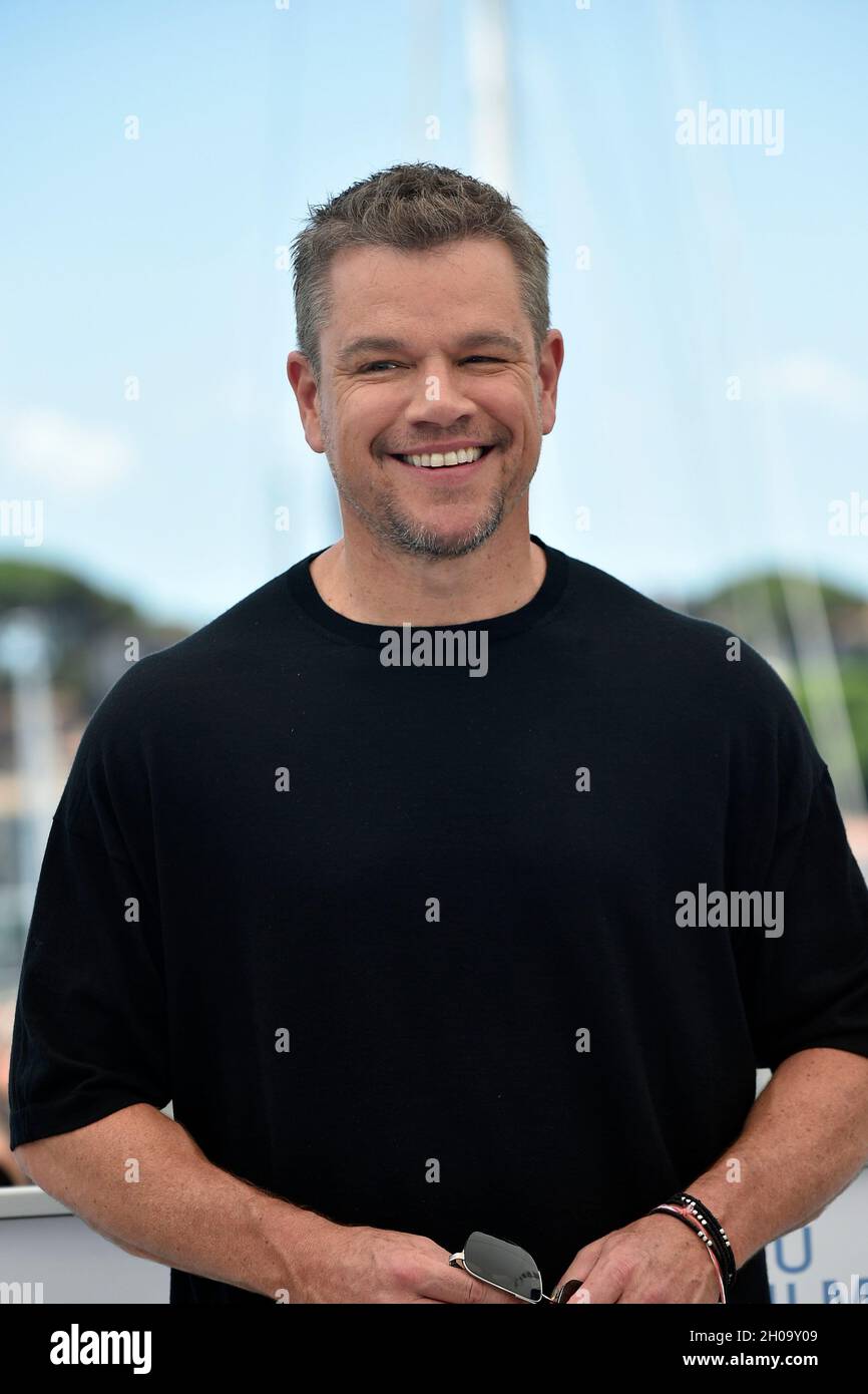 74th edition of the Cannes Film Festival: actor Matt Damon posing during a photocall for the film 'Stillwater' directed by Tom McCarthy, on July 09, 2 Stock Photo