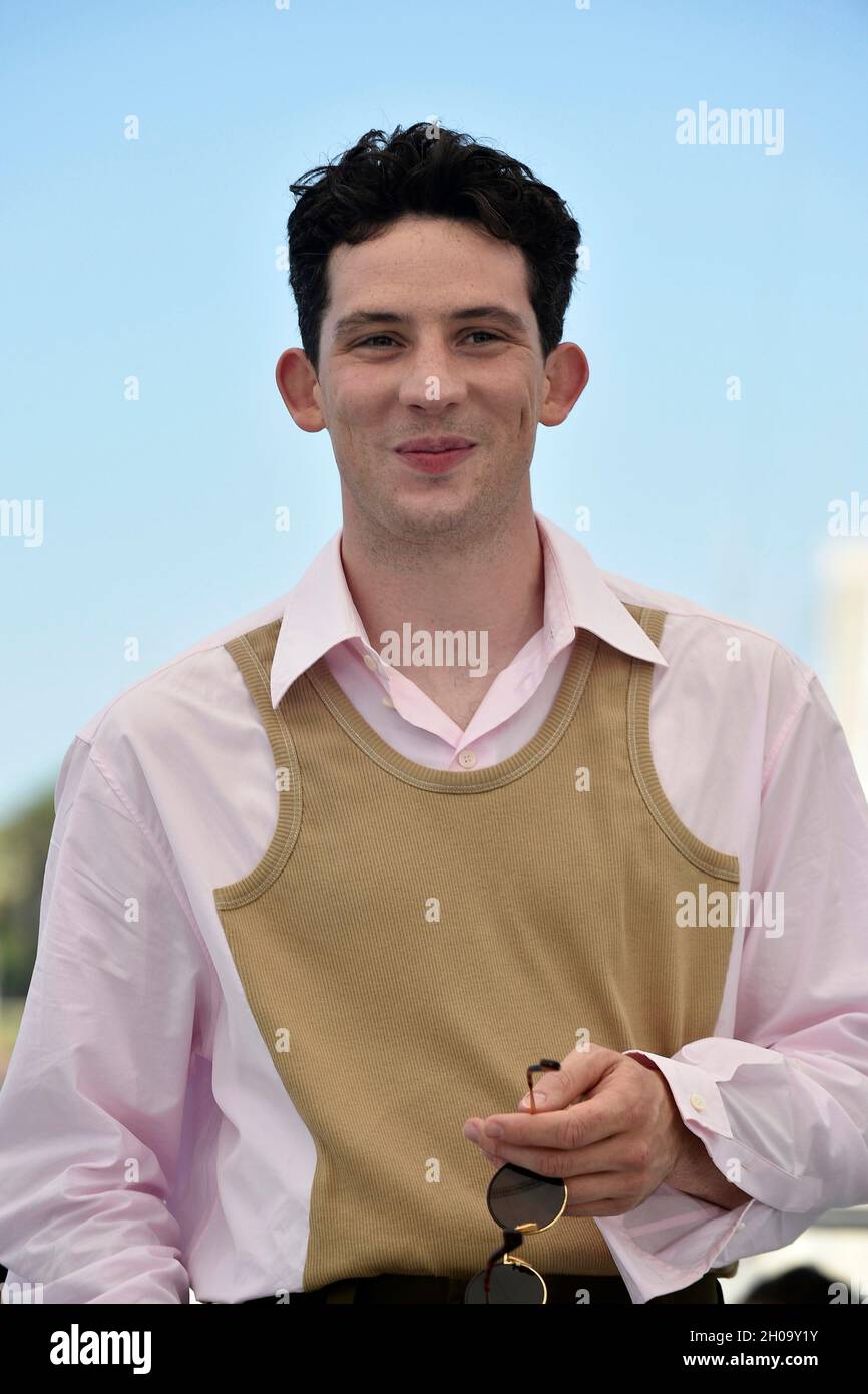 74th edition of the Cannes Film Festival: actor Josh O'Connor posing during a photocall for the film “Mothering Sunday”, directed by Eva Husson, on Ju Stock Photo
