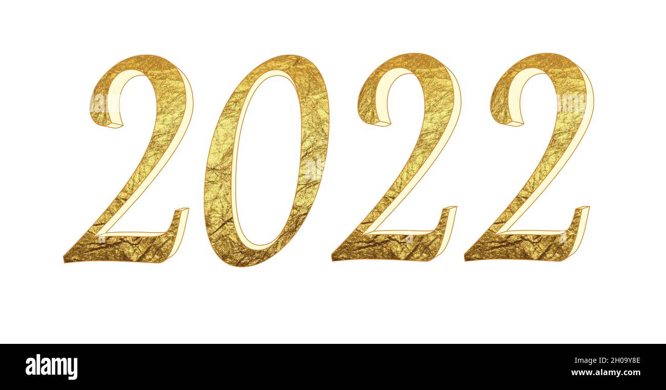 Happy New Year 2022, numbers  New Year’s card,New Year's greetings 2022 Stock Photo