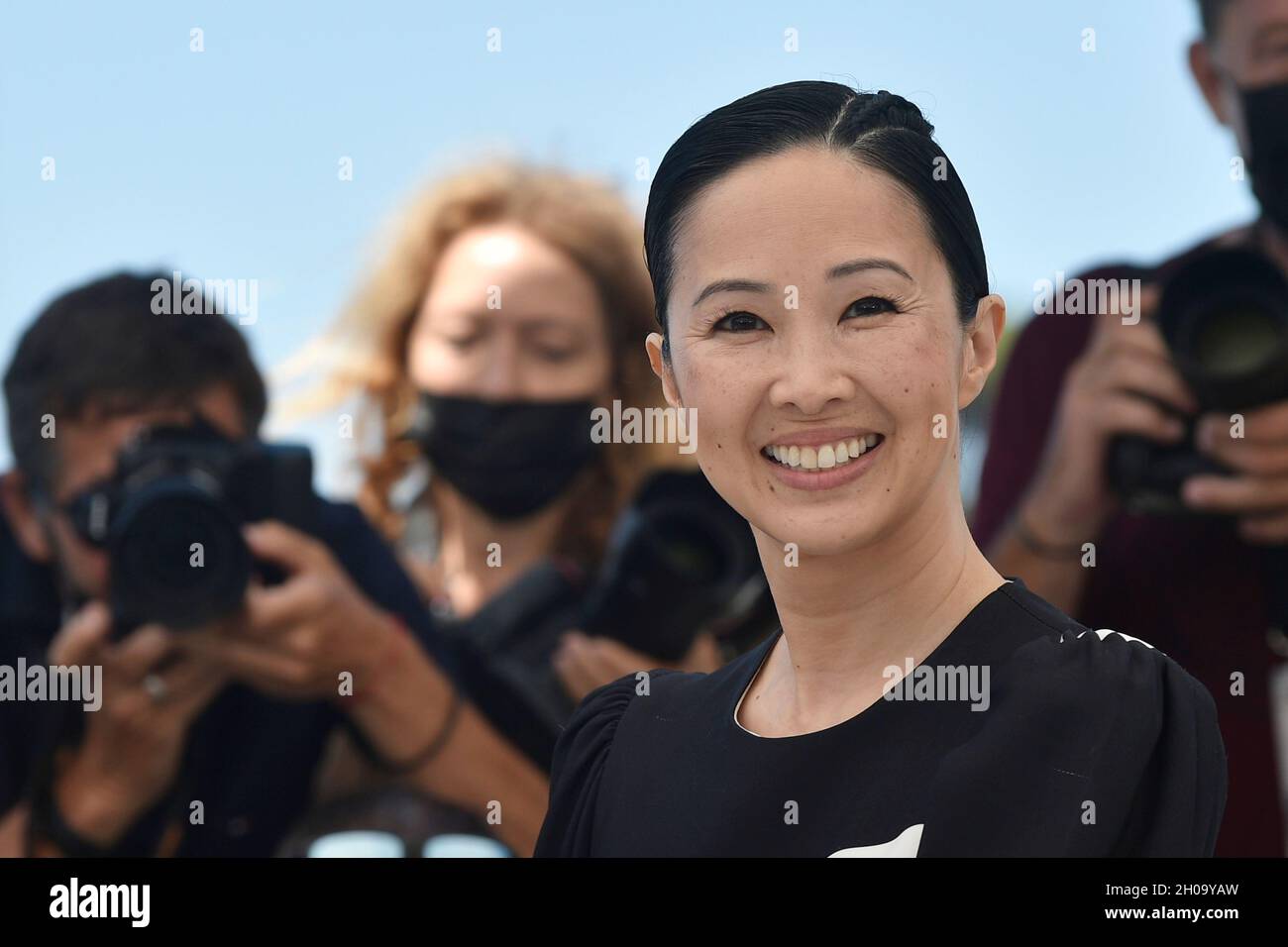 74th edition of the Cannes Film Festival: actress Linh Dan Pham posing during a photocall for the film “Blue Bayou”, directed by Justin Chon, on July Stock Photo