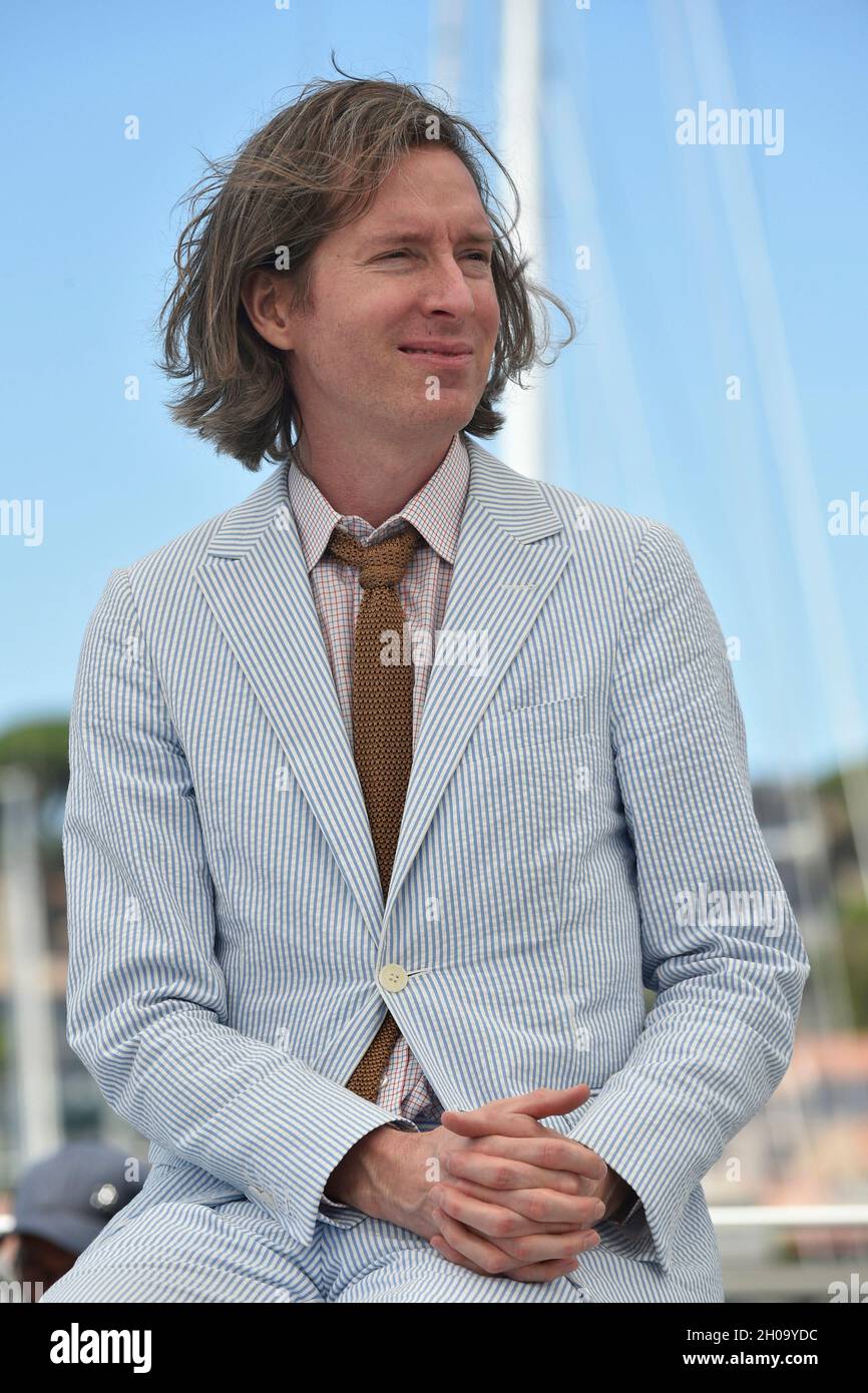 74th edition of the Cannes Film Festival: director Wes Anderson posing during a photocall for his film “The French Dispatch”, on July 13, 2021 Stock Photo