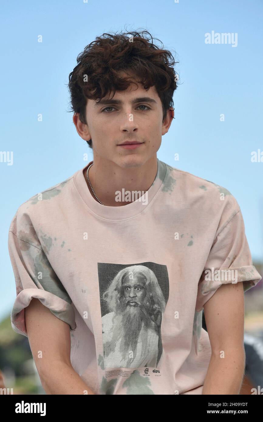 74th edition of the Cannes Film Festival: actor Timothee Chalamet posing during a photocall for the film “The French Dispatch”, directed by Wes Anders Stock Photo