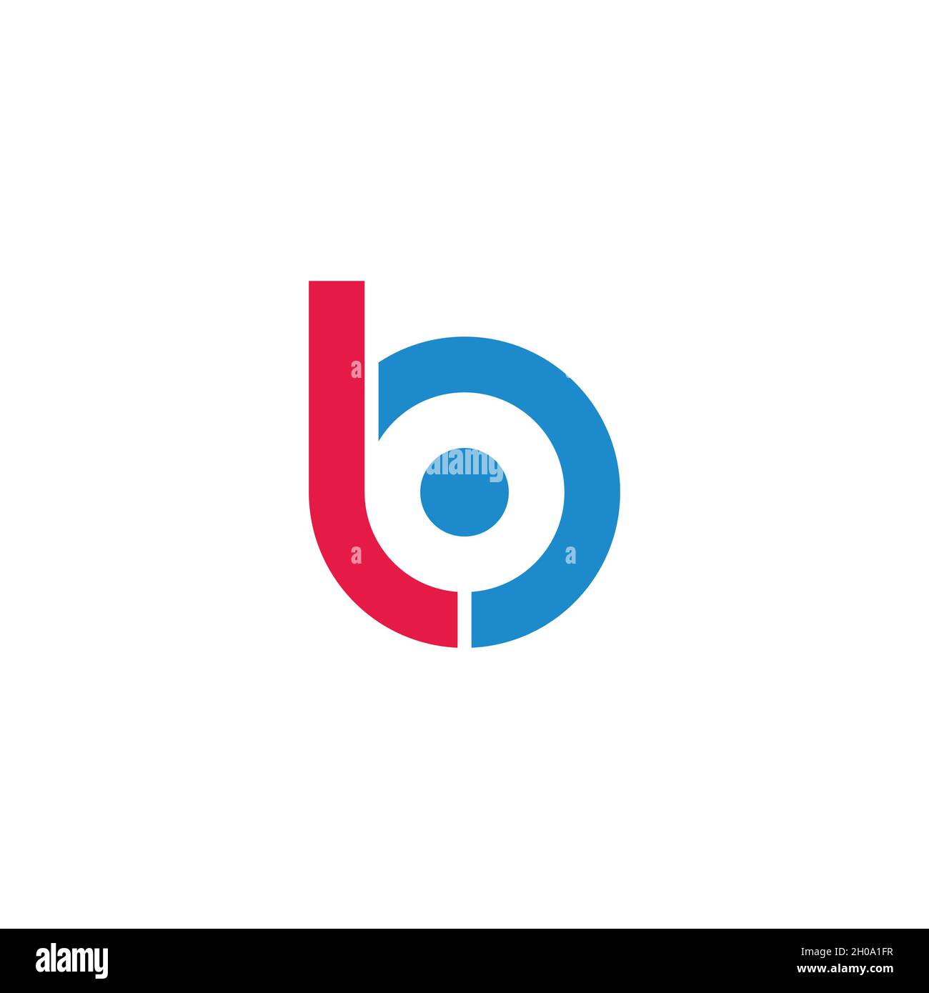 letter lb simple round motion colorful design logo vector Stock Vector