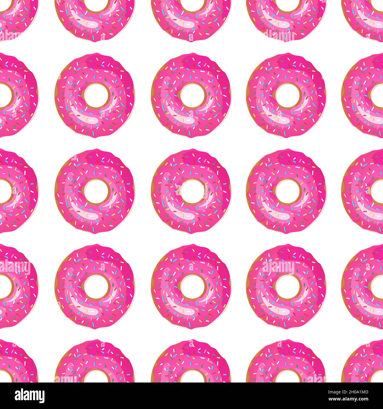 Donut seamless pattern with glazed donuts - funny hand drawn doodle ...