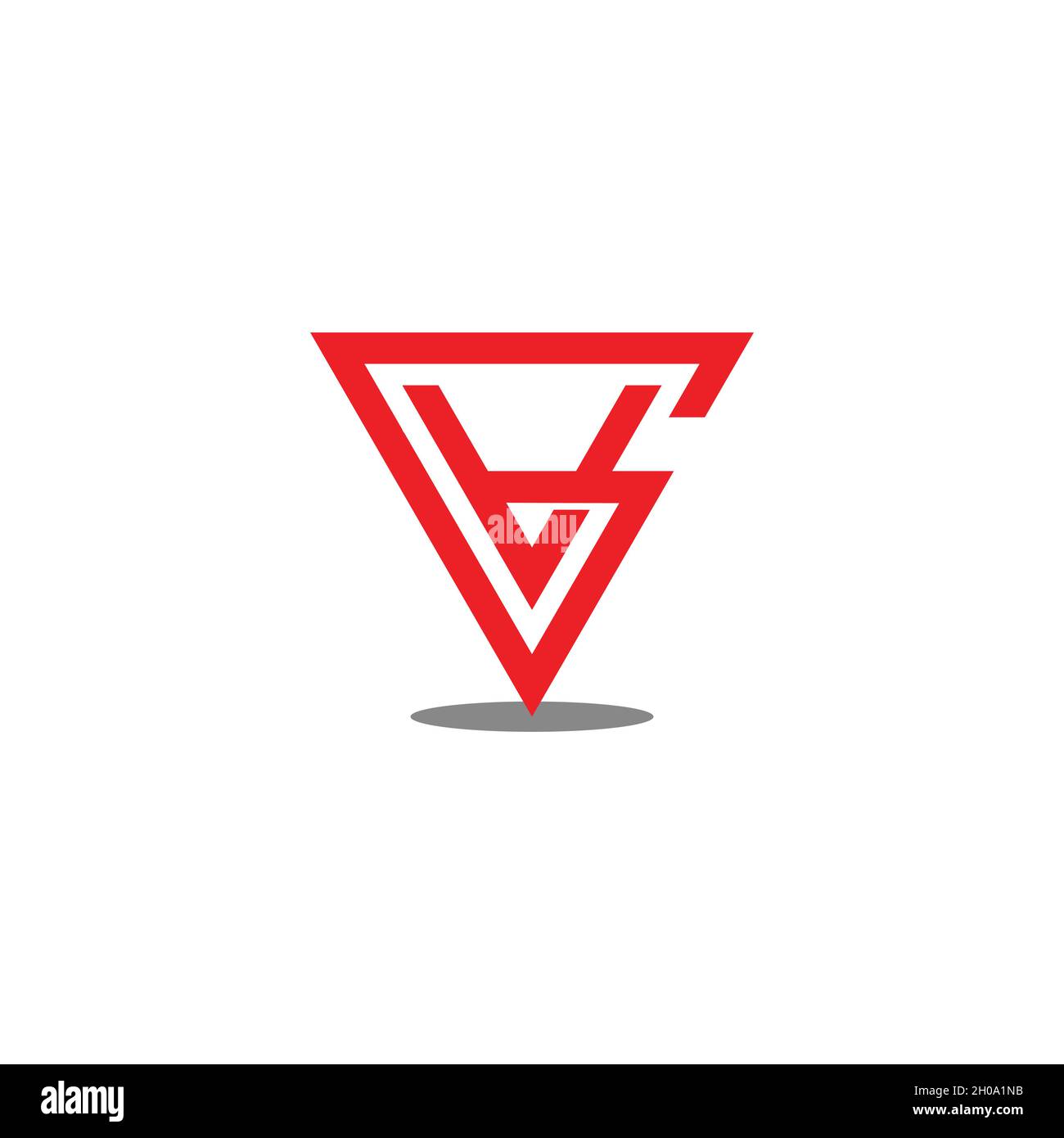 abstract letter gv triangle line geometric design logo vector Stock Vector