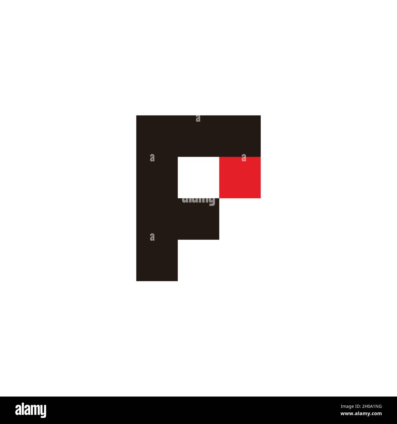 letter fp simple squares geometric objects logo vector Stock Vector