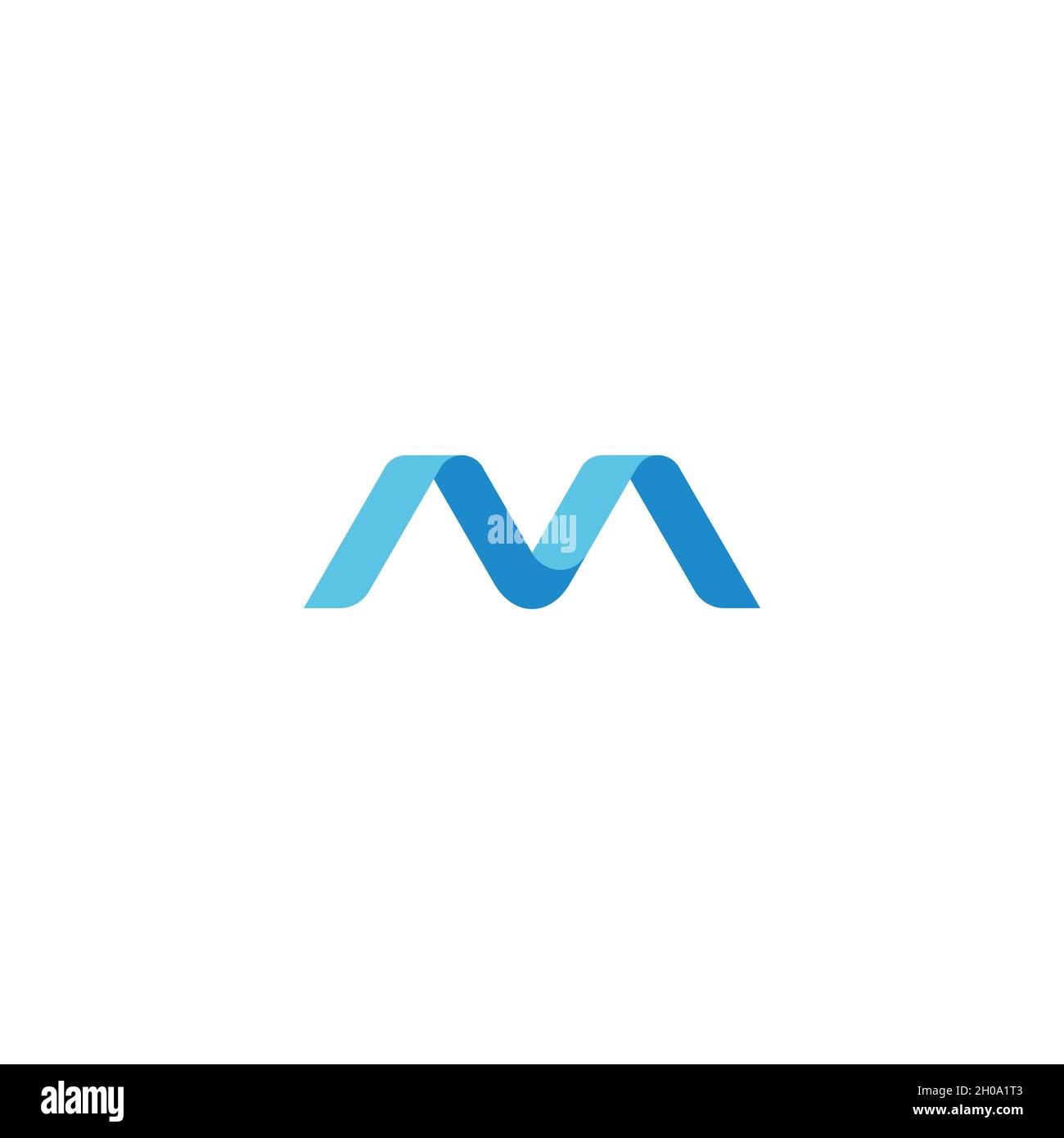 letter mv 3d colorful blue ribbon logo vector Stock Vector