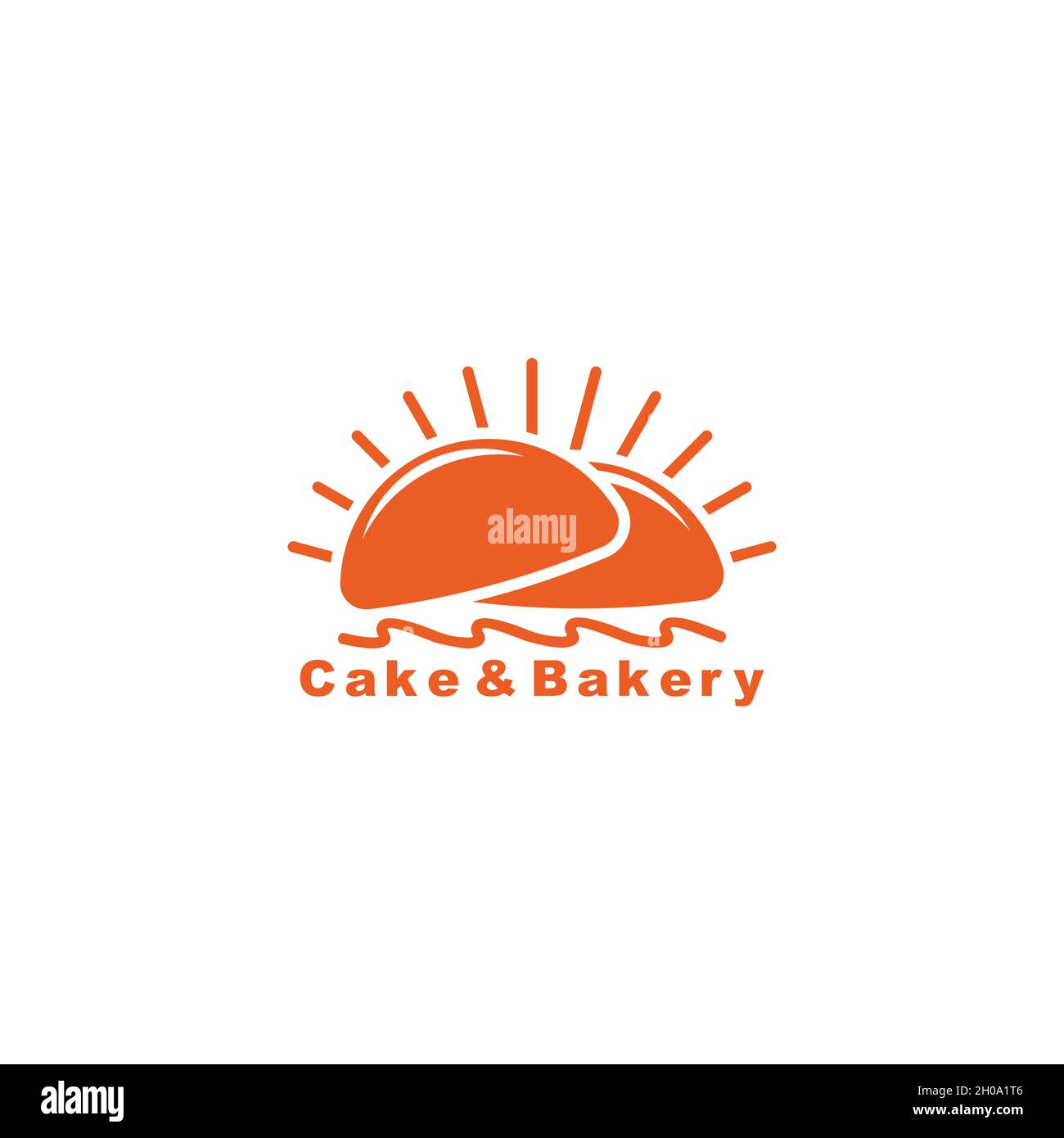 cake bread simple vintage geometric logo vector Stock Vector