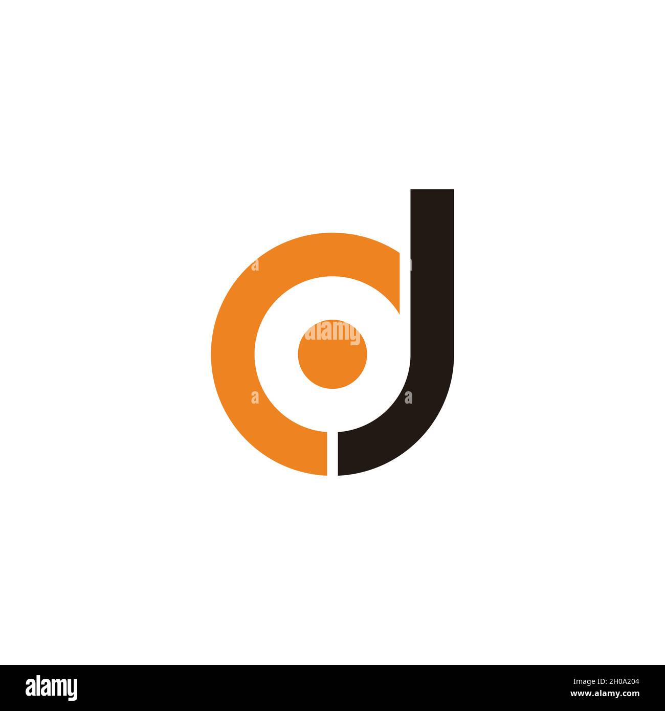 letter cj simple round motion colorful design logo vector Stock Vector