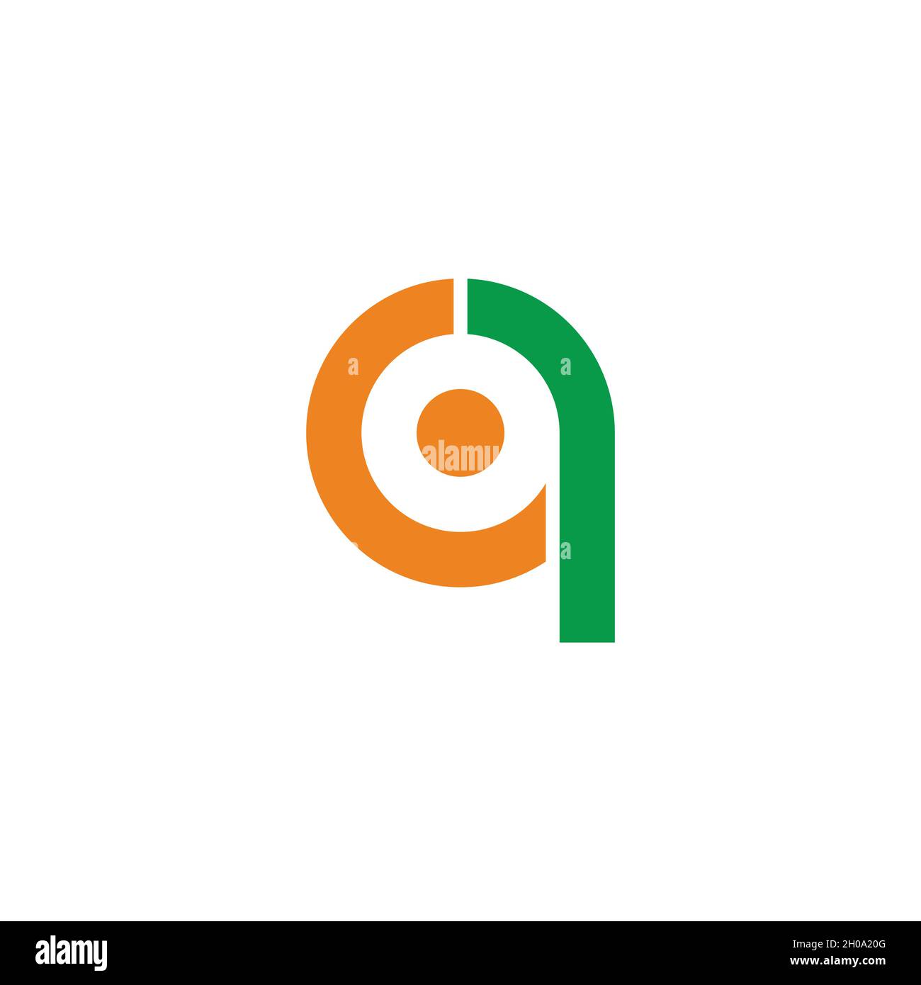 letter qc simple round motion colorful design logo vector Stock Vector