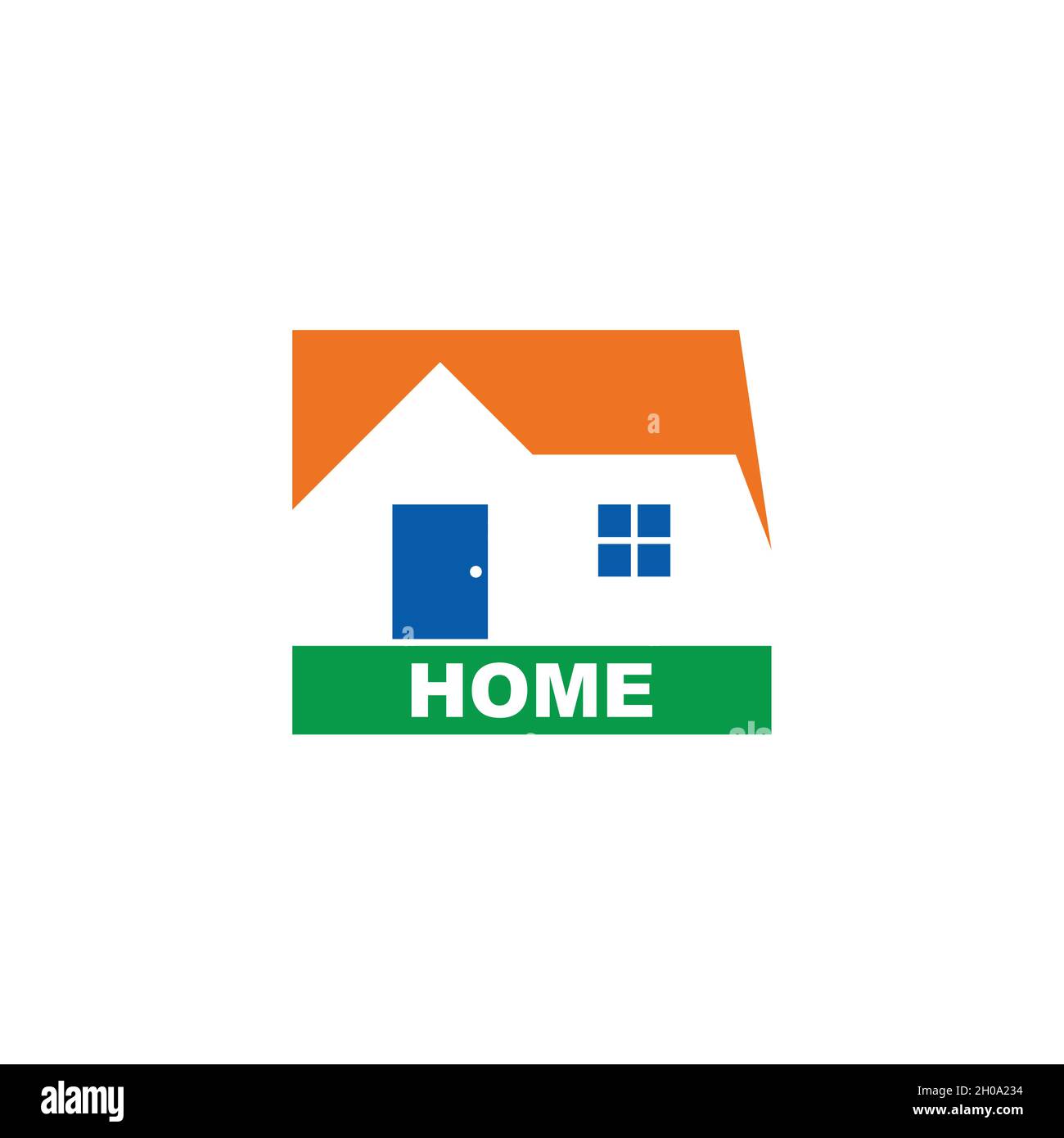 colorful text home yard simple geometric logo vector Stock Vector