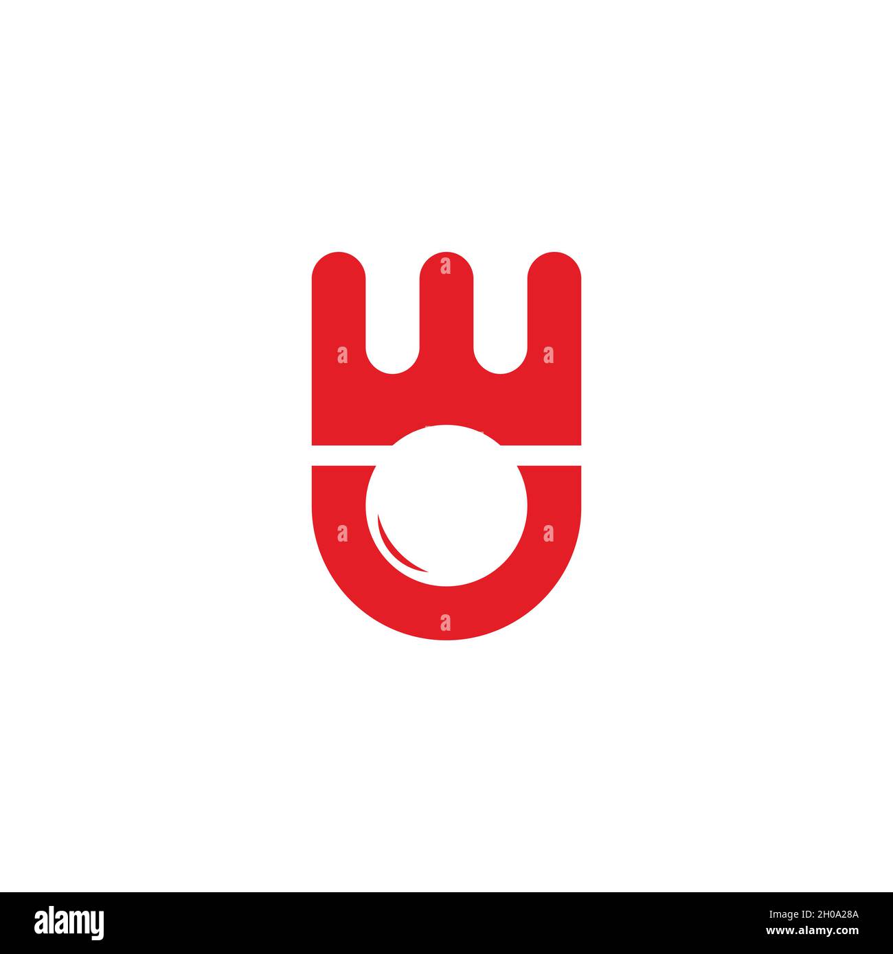 letter wu simple geometric line logo vector Stock Vector