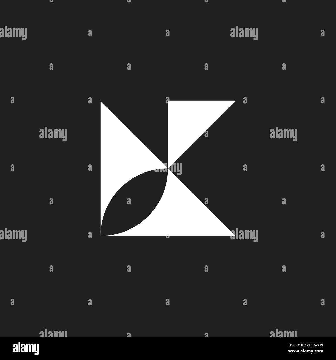 letter k simple geometric basic shape triangles logo vector Stock