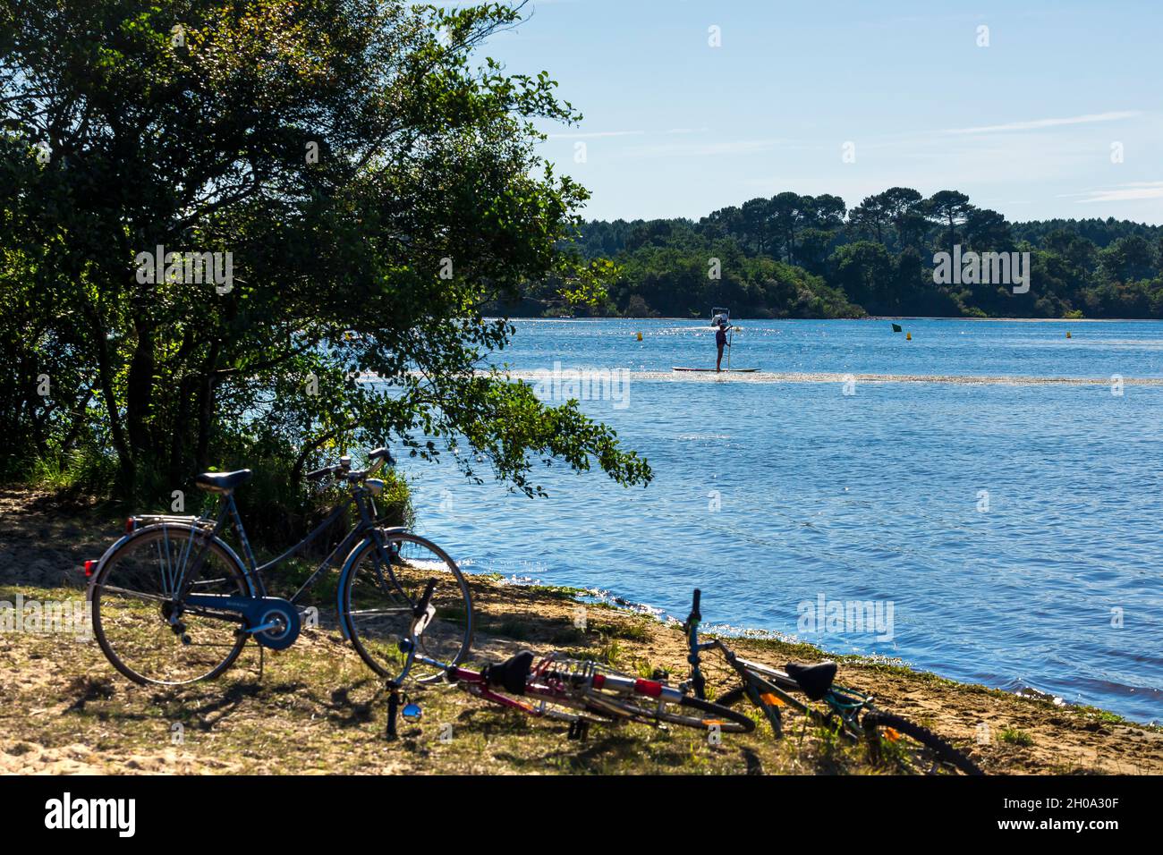 Sainte Eulalie en Born (south western France) Pond of Biscarrosse and Parentis Stock Photo Alamy