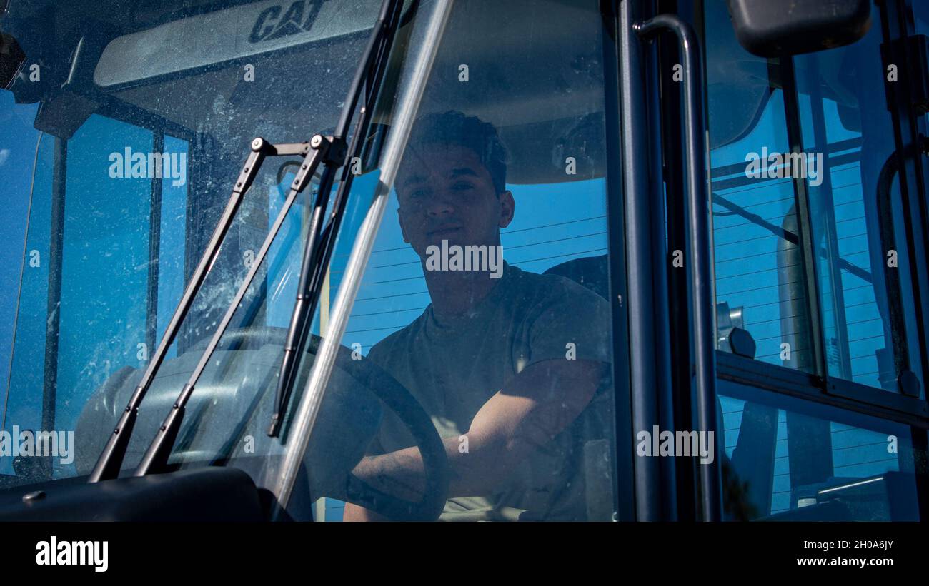 U.S. Air Force Airman 1st Class Anthony Lawson, a pavement and ...
