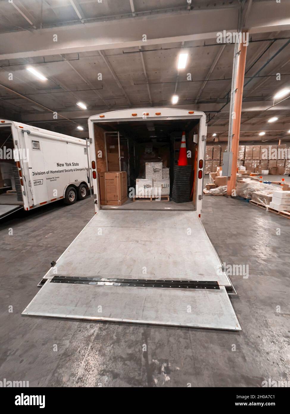 COVID19 vaccination "pods" are staged to be deployed to support New