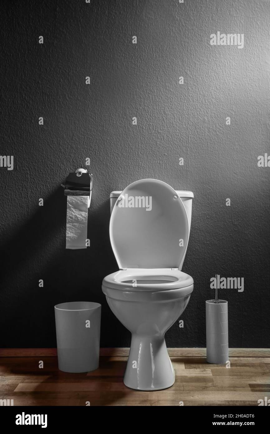 New ceramic toilet bowl in modern bathroom Stock Photo - Alamy