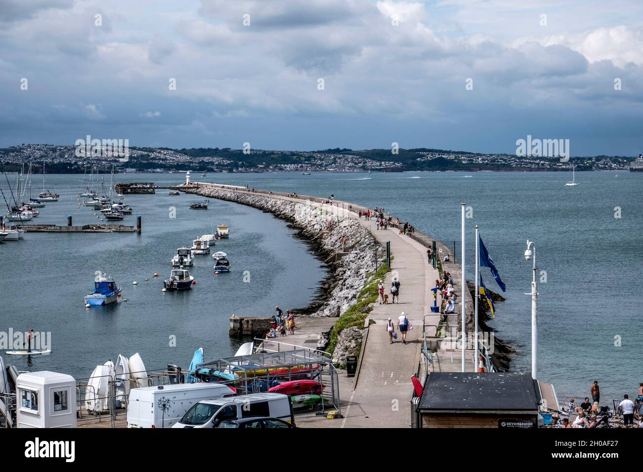 Brixham Breakwater in Brixham, Devon, UK Stock Photo