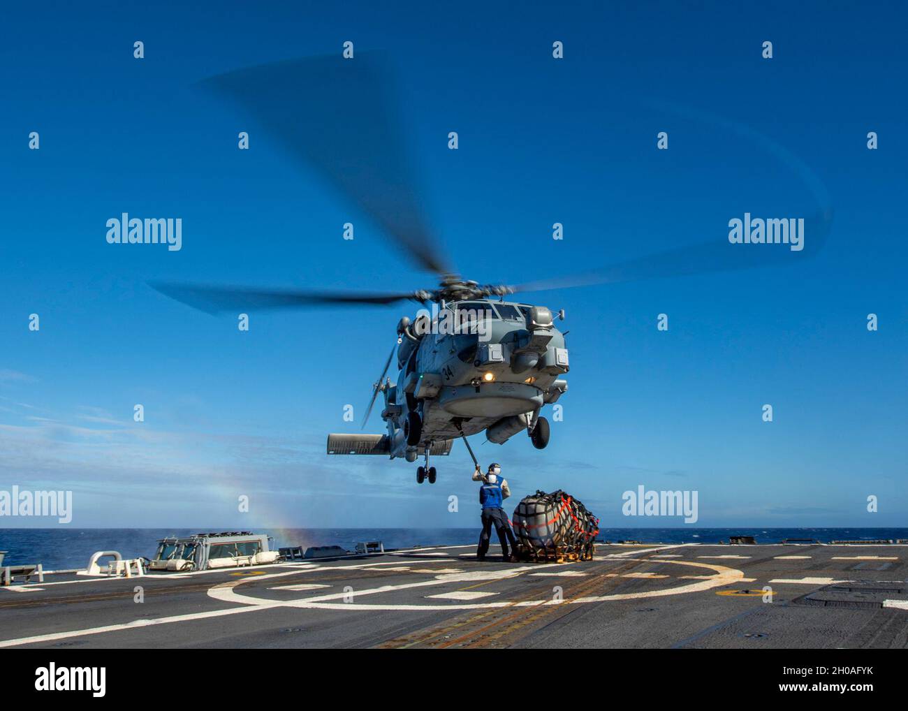 PACIFIC OCEAN (Jan. 9, 2021) U.S. Navy Boatswain’s Mate Seaman Shannon