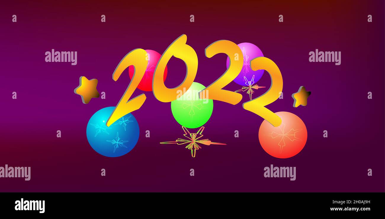 Happy new year & Merry Christmas 2022 season celebration abstract background wallpaper decoration greeting card paper web template Stock Photo