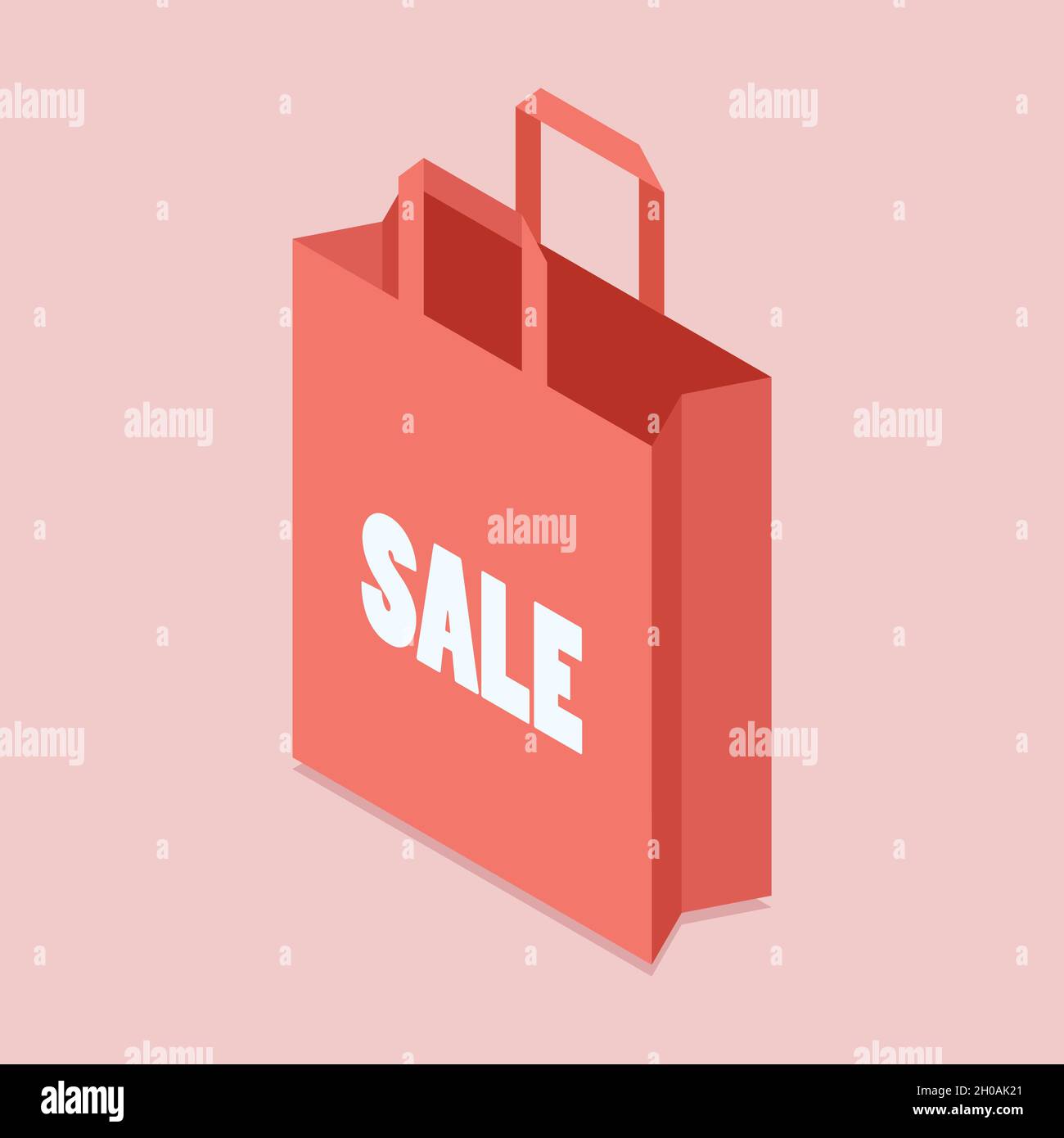 Isometric View Shopping Bag. Vector illustration Stock Vector Image ...