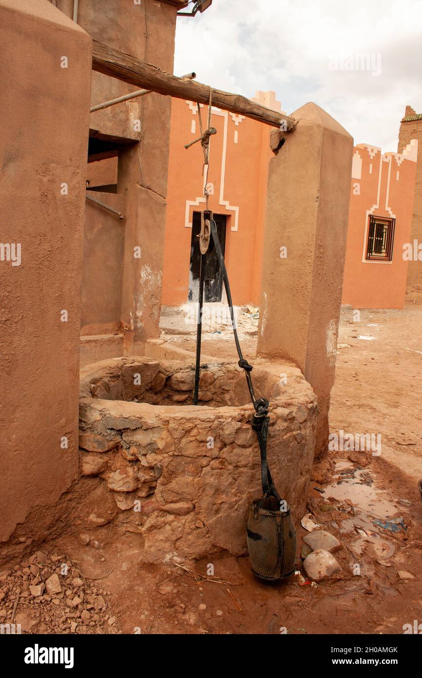 Traditional water well in a village in Morocco Stock Photo Alamy