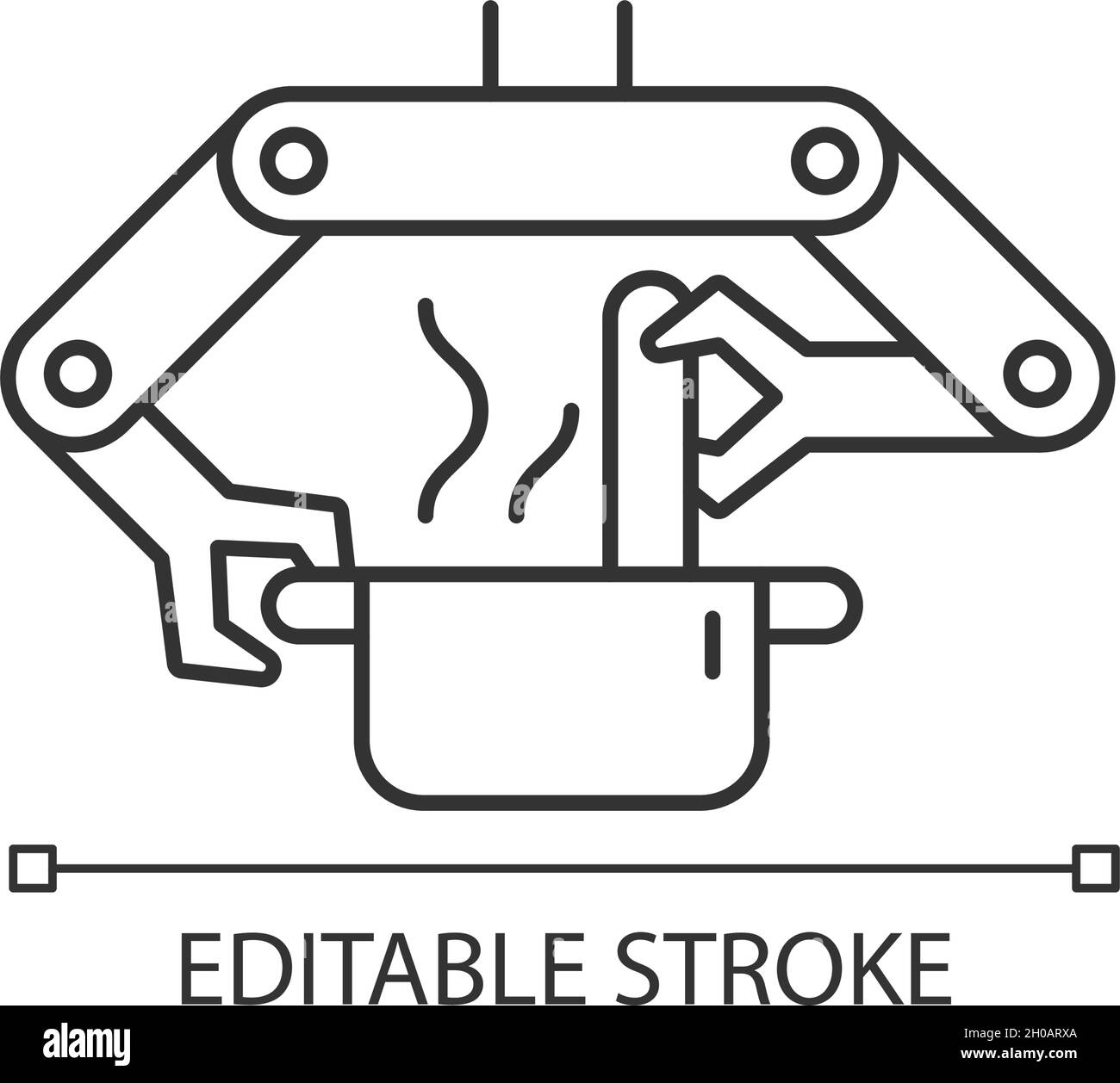Cooking robots linear icon Stock Vector