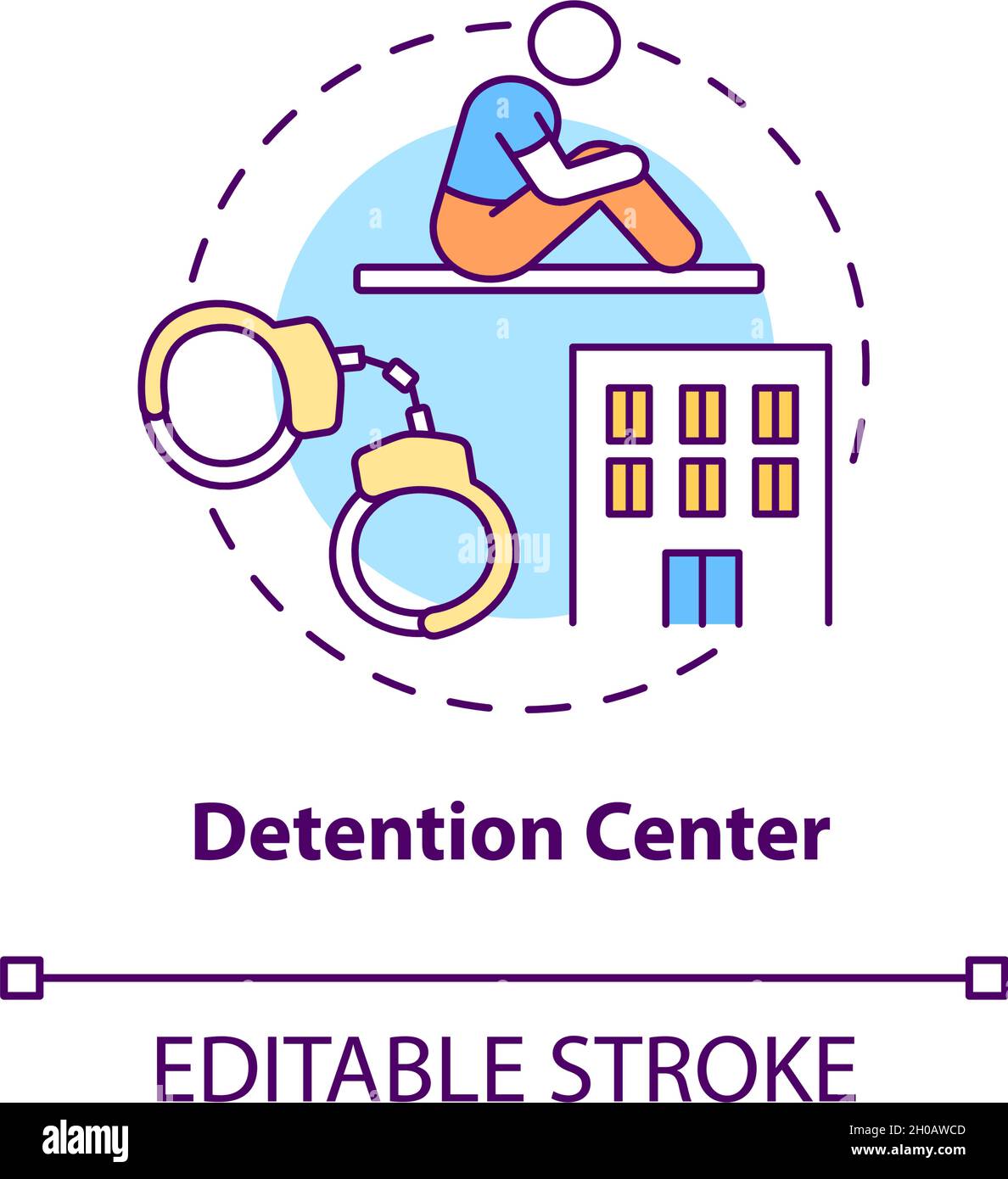Detention center concept icon Stock Vector