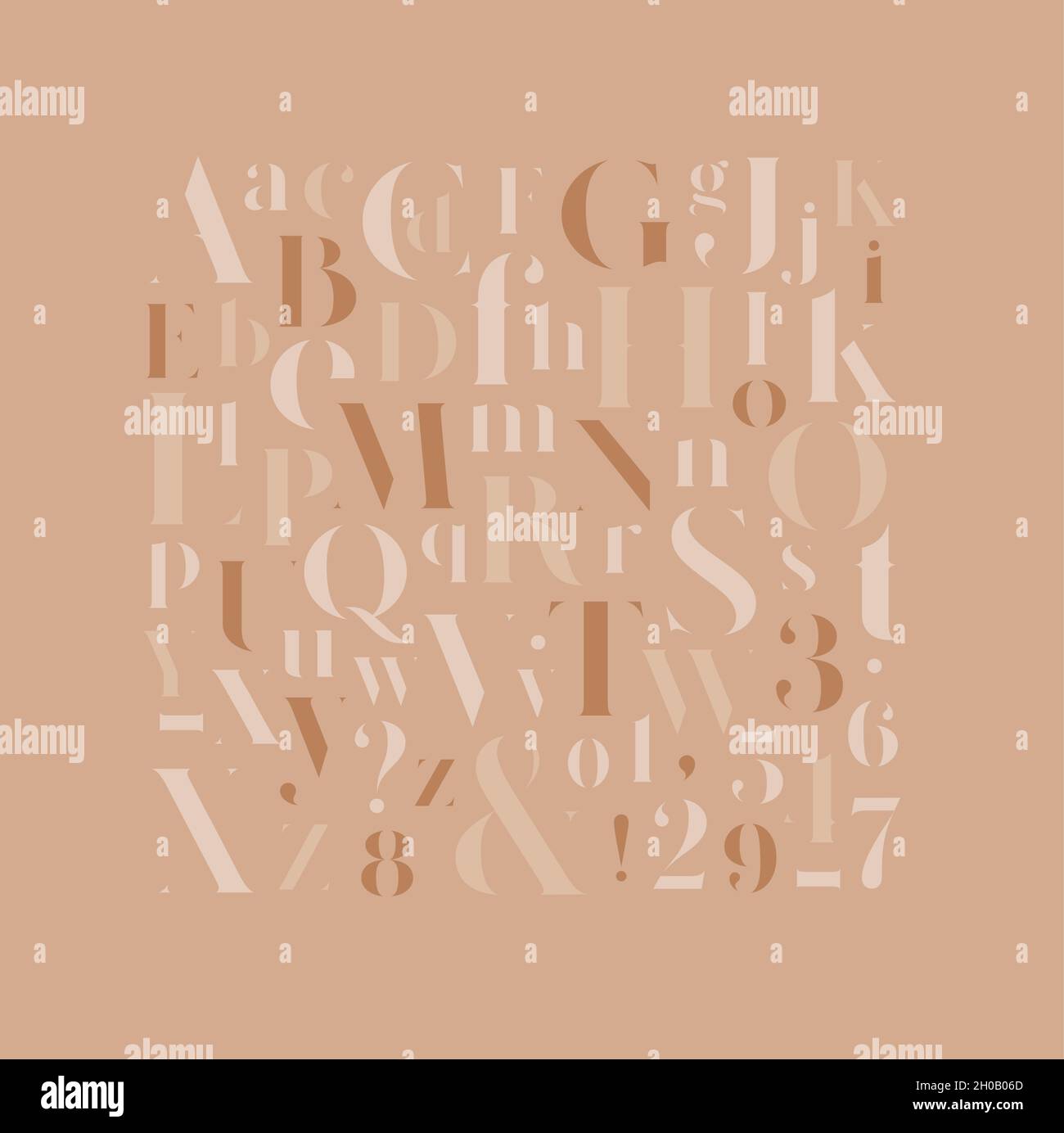 Stylish elegant font, english alphabet. uppercase, lowercase letters